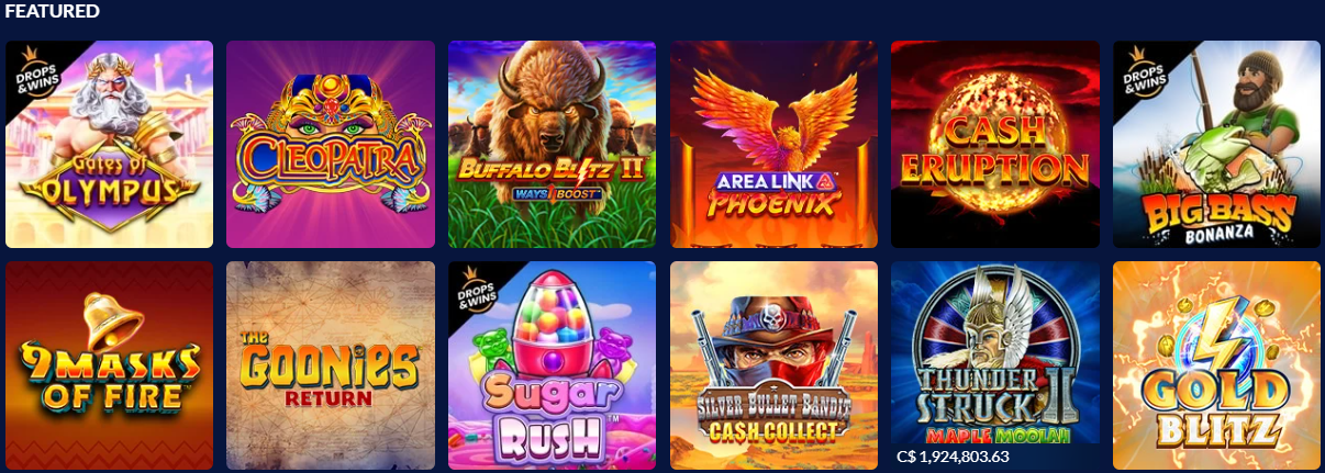 Sports Interaction Casino Slots Featured